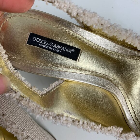 Dolce & Gabbana Sling Back Bow Peep Toe High Heel Sandal - Picture 7 of 8